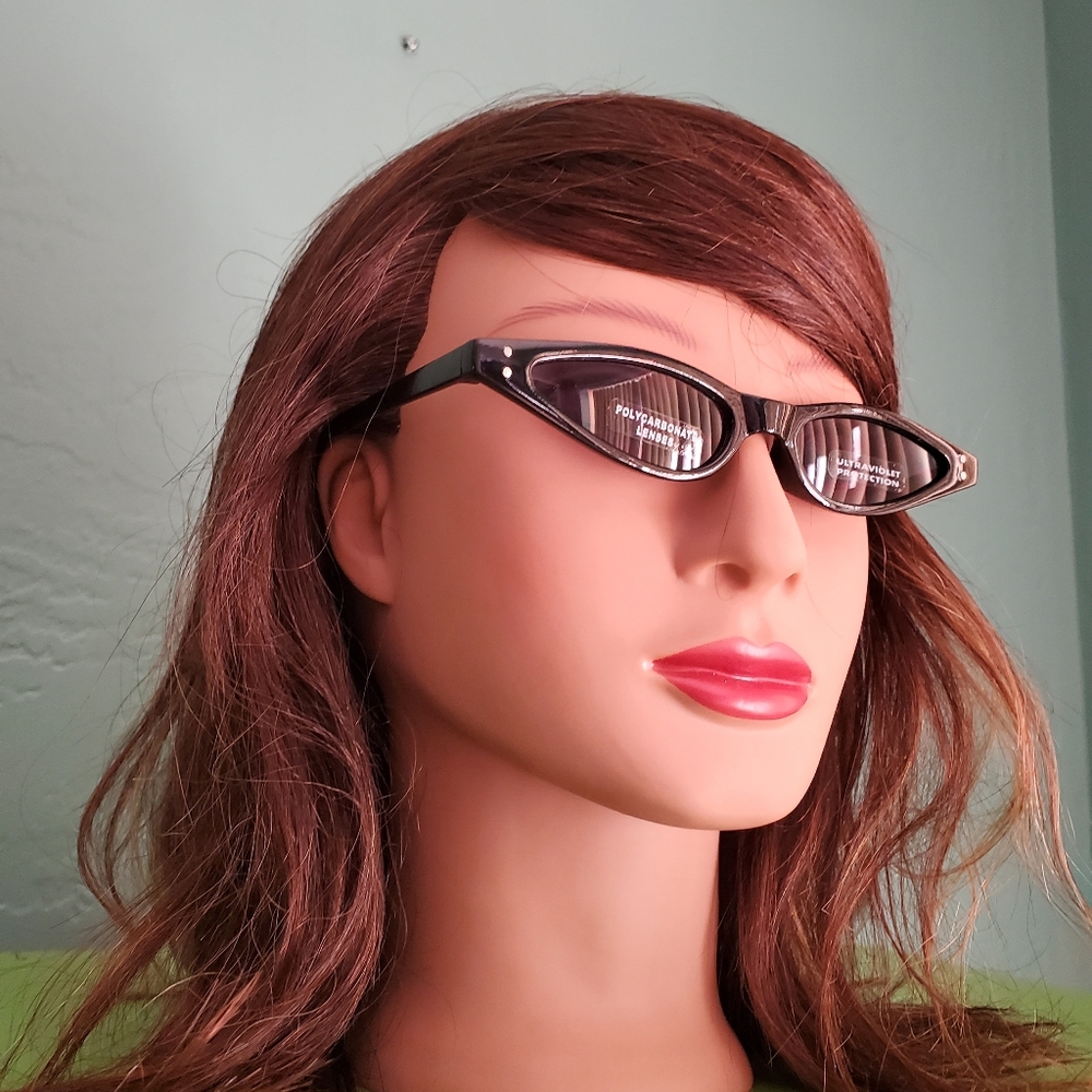Retro 50s black slim sunglasses - Picture 2 of 4